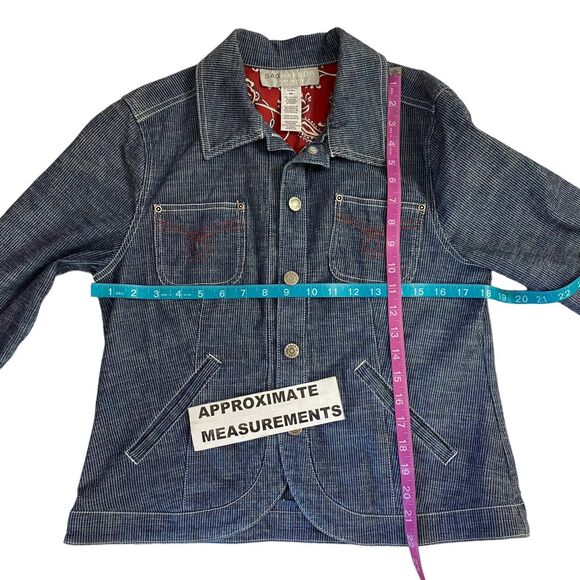 Sag Harbor Sports Jacket Blazer Womens 6P Railroad Blue Flip Cuff Utility - Picture 3 of 16